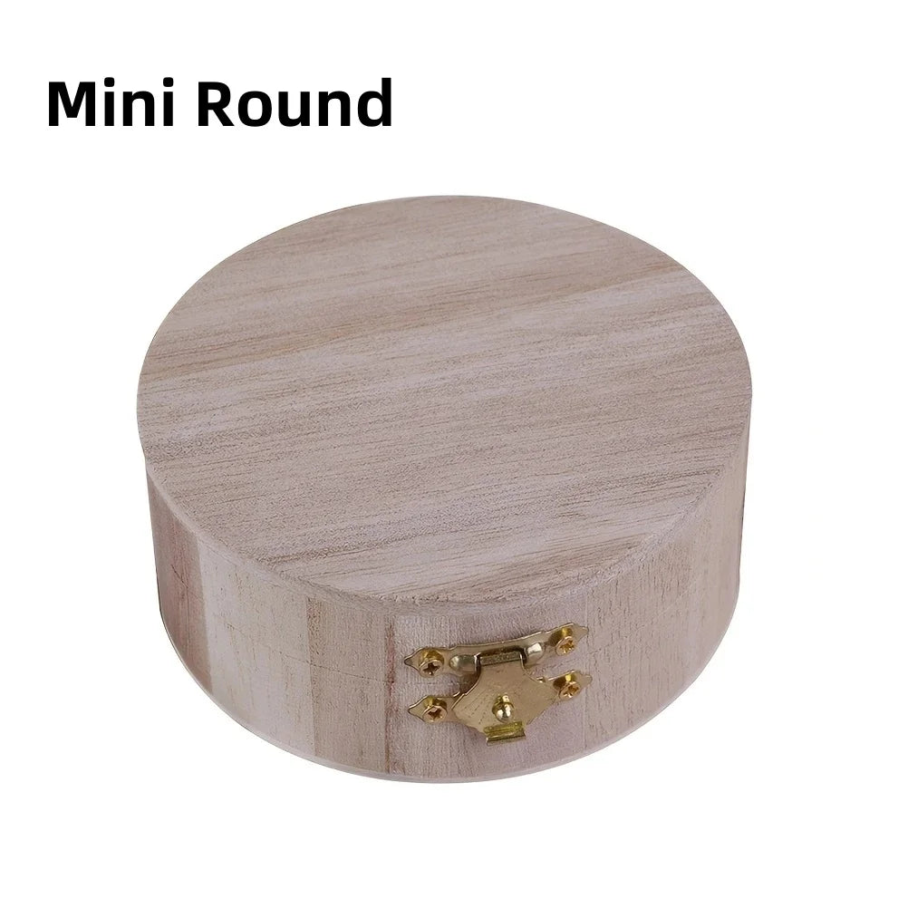 Wooden Storage Box Rectangular Flip Solid Wood Gift Handmade Craft Jewelry Case