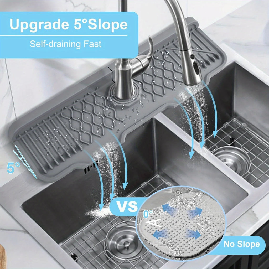 Silicone Sink Splash Mat — Drainage & Countertop Protector