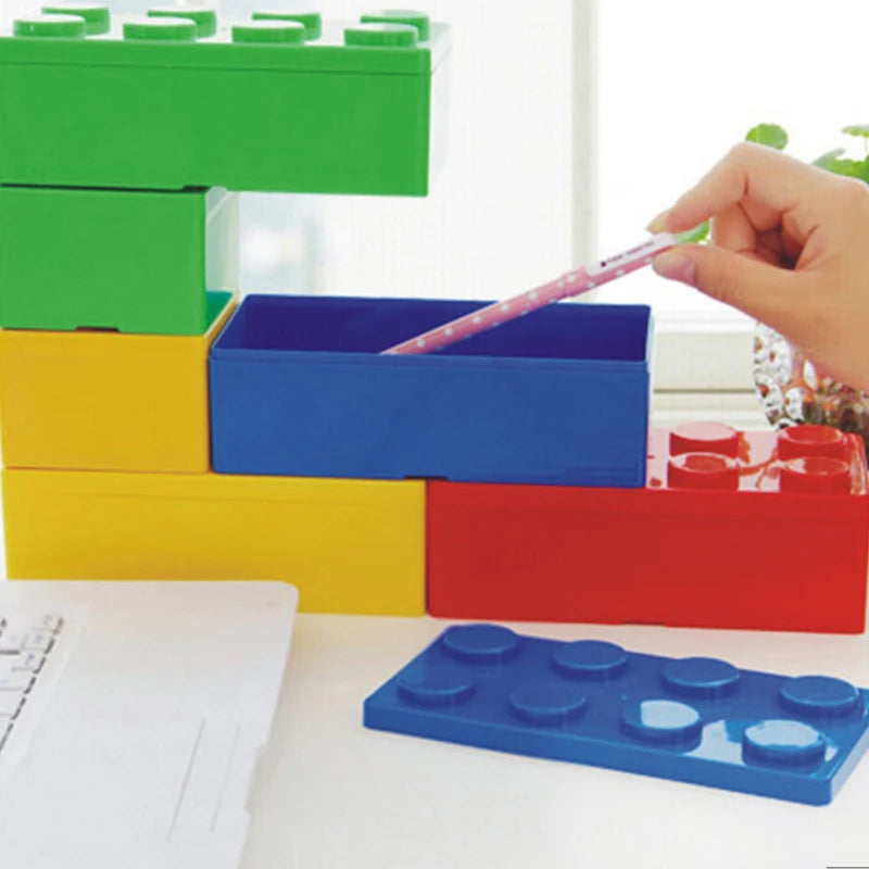Superposition Building Blocks Storage Box Desktop Plastic Storage Learn Stationery Sorting Household Building Blocks Storage Box