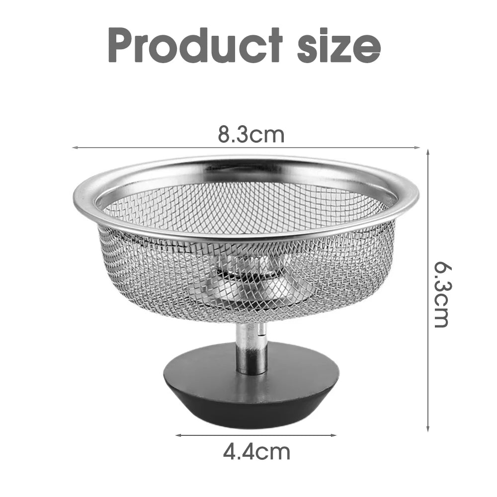 Stainless Steel Sink Drain Hair Catcher — Anti-Blocking Filter