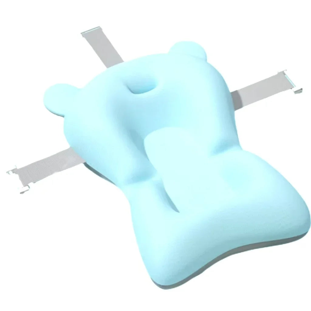 Baby Bath Support Cushion – Foldable Floating Baby Bath Seat with Adjustable Safety Net, Newborn Bathing Hammock for Infants