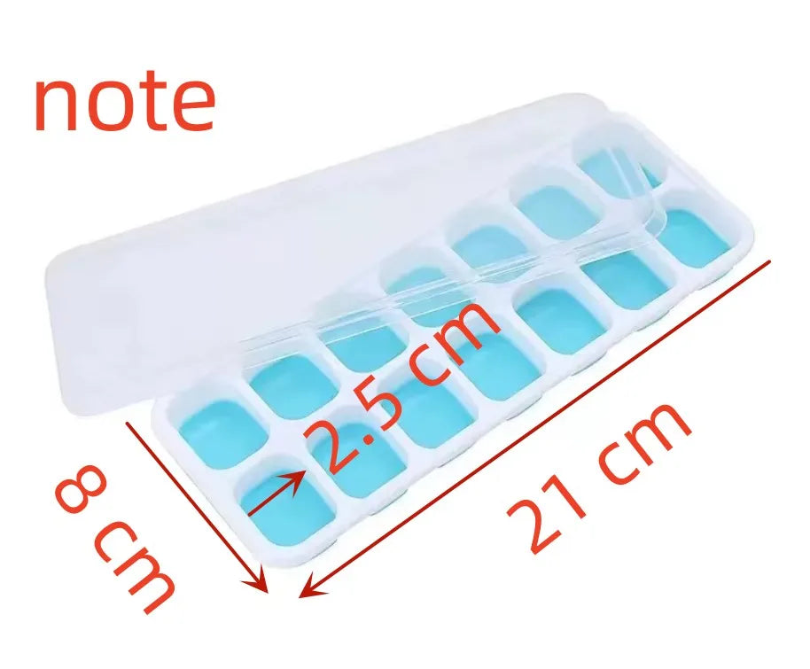1 Pc Silicone Ice Cube Mold Easy-release Flexible Mold With Spill-resistant Removable Reusable Lidstackable Ice Tray With Cover