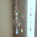 1pc Crystal Wind Chime Moon Sun Catcher Diamond Prisms Pendant Dream Catcher Rainbow Hanging Drop Home Garden Decor Windchime
