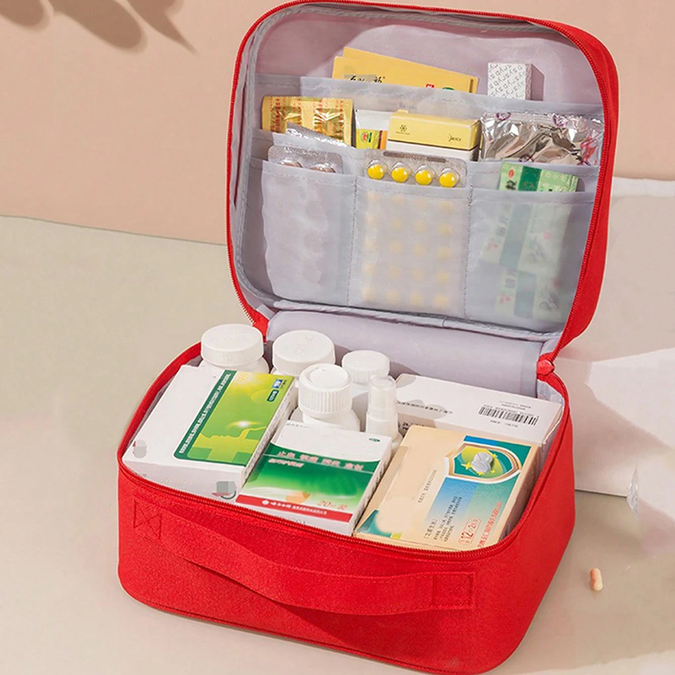 Home & Travel First Aid Kit – Portable Medical Bag with Large Capacity for Outdoor, Emergency, and Daily Use