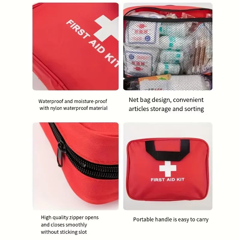 Portable First Aid Kit 184PCS – Multi-Purpose Emergency Medical Supplies for Camping, Hiking, Outdoor & Travel Use