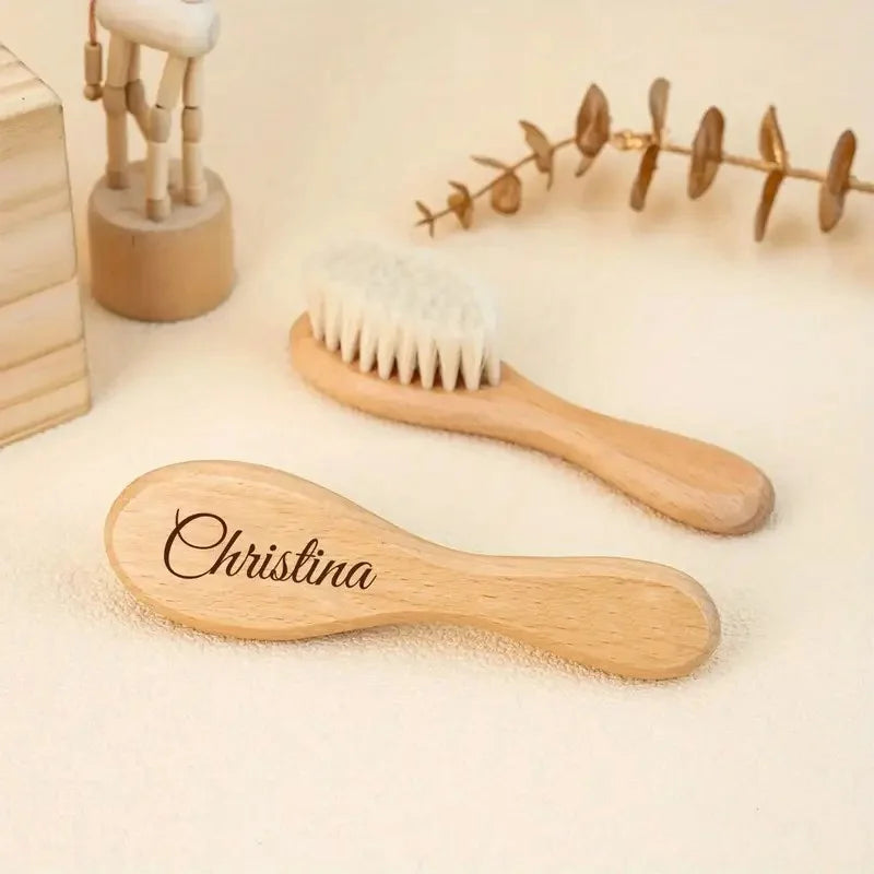 Custom Baby Hairbrush – Engraved Newborn Keepsake, Personalized Gift for Babies and New Moms