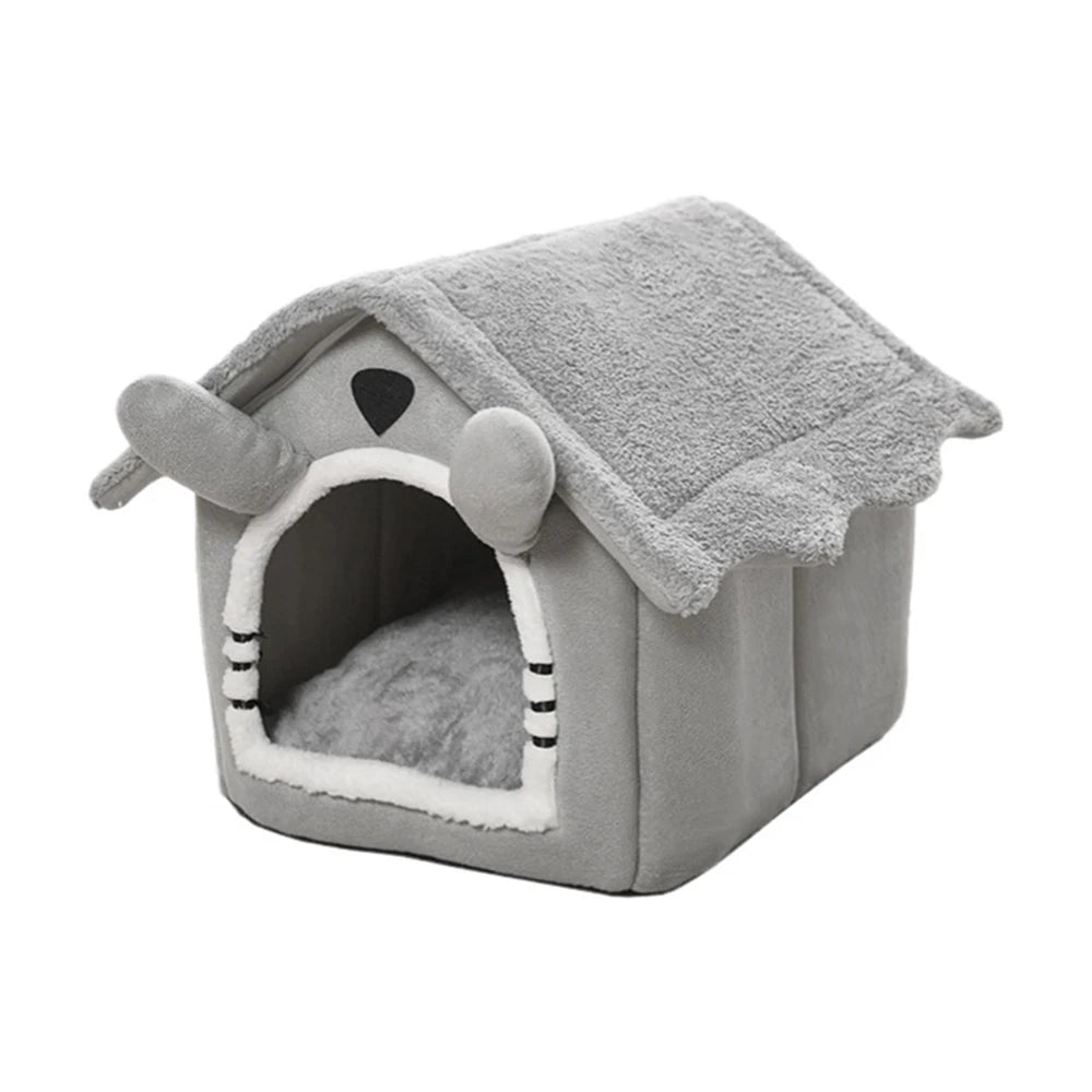 1PC Winter Gray Detachable Cat House Semi-Enclosed Four-Season Universal Pet Nest Small Pet Shelter Washable Pet Supplies