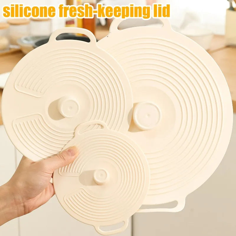 Versatile Silicone Bowl Covers Set Multi Purpose Fresh Keeping Lids Handle Design Microwave Refrigerator Food Splatt Guard Plate