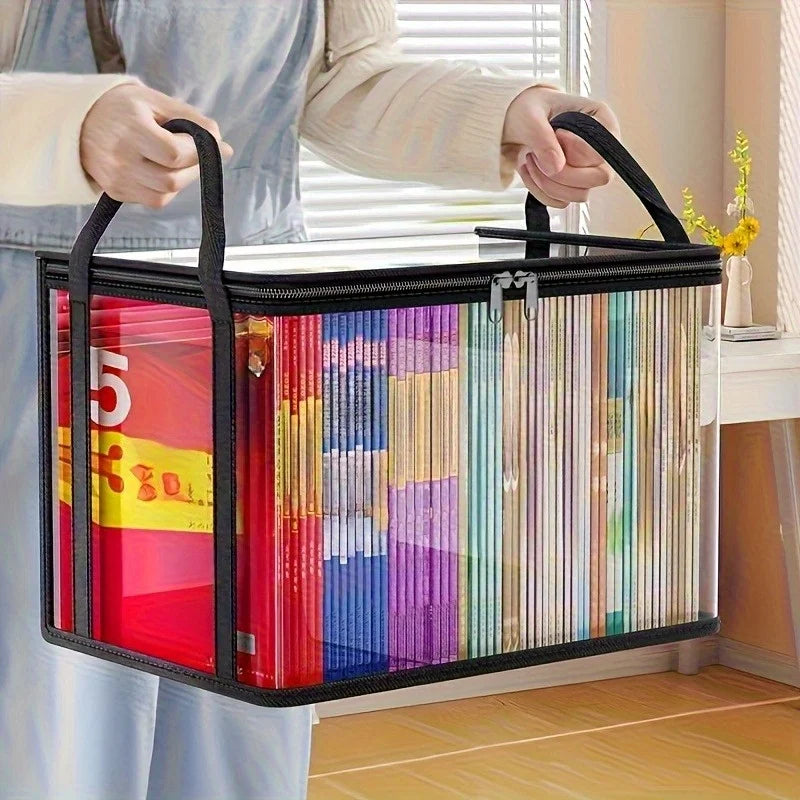 Transparent Storage Boxes with Flip-Top Lid -Large Rectangular Organizer Bins for Books,Clothes,Office-Durable Plastic Organizer