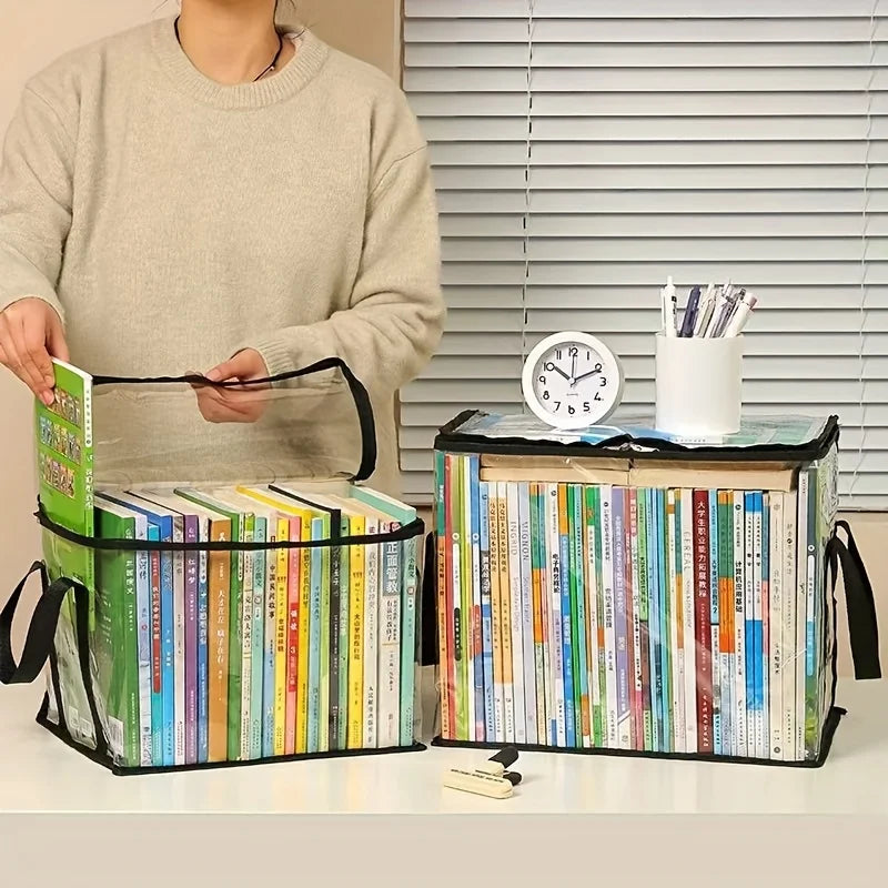 Transparent Storage Boxes with Flip-Top Lid -Large Rectangular Organizer Bins for Books,Clothes,Office-Durable Plastic Organizer