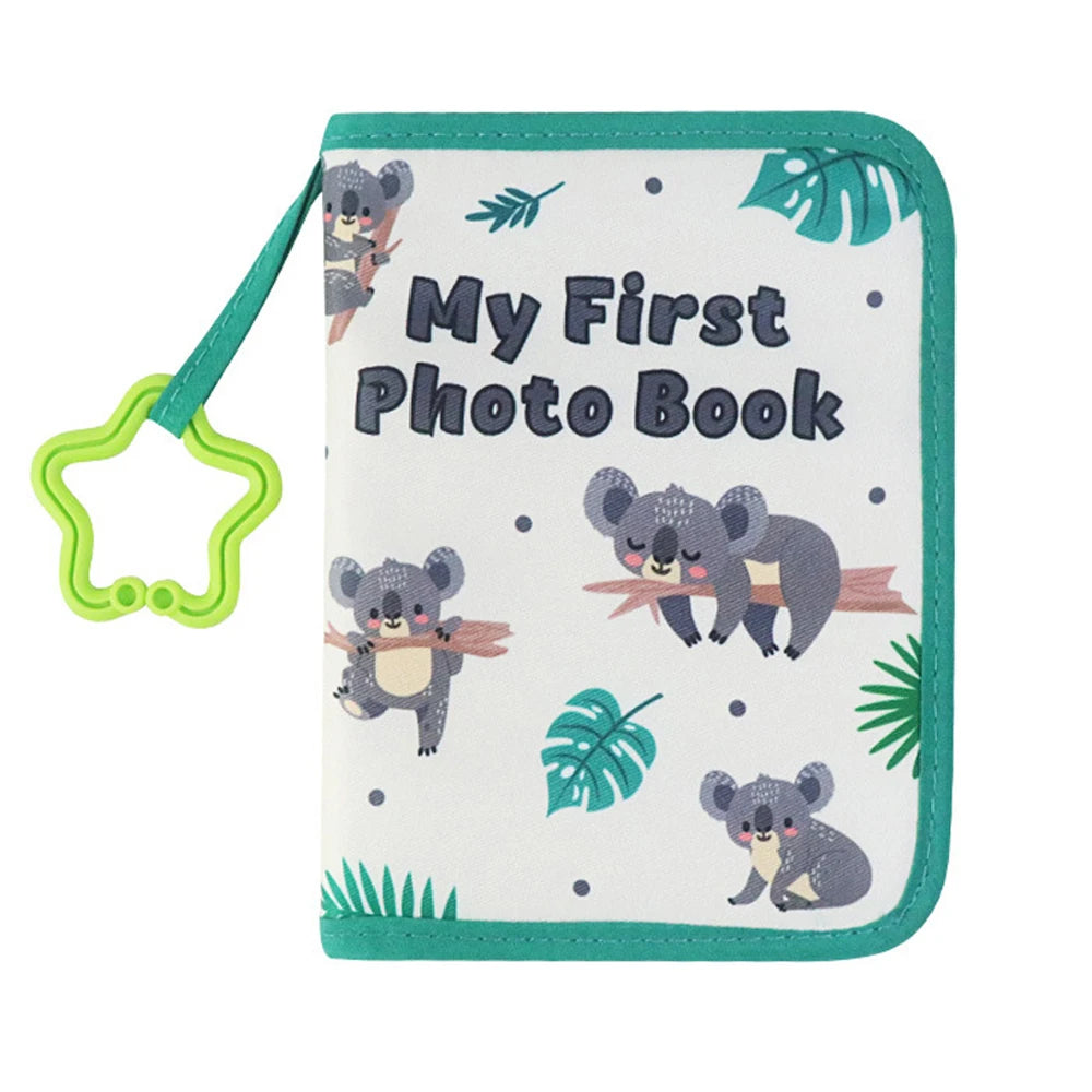Newborn Baby Photo Album – First Year Memory Book for Babies, DIY Growth Album with Family Record, Baby Shower Gift, Giraffe Theme