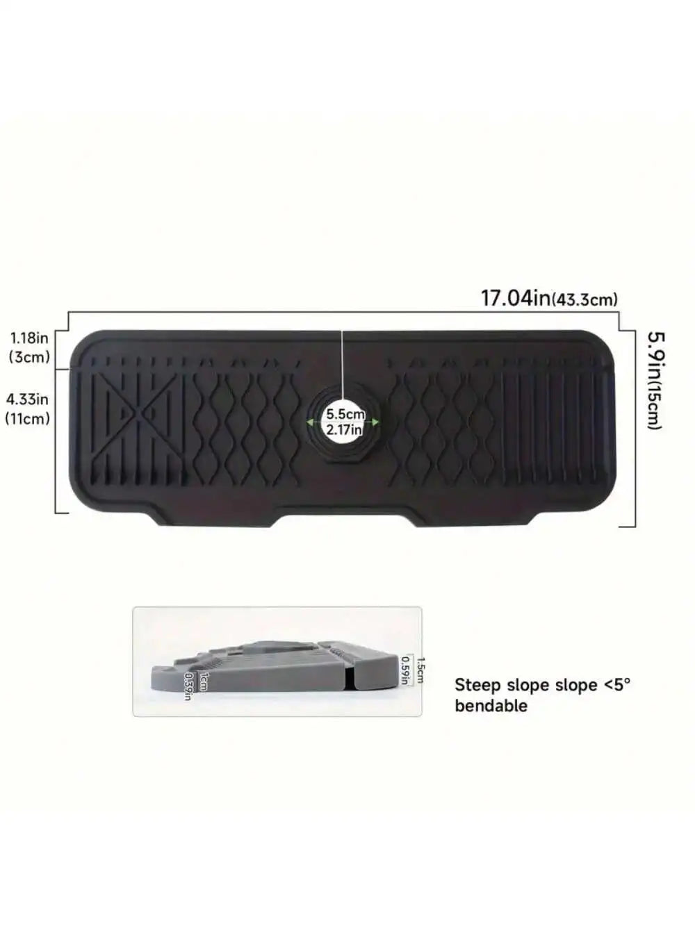 Kitchen Faucet Silicone Splash Mat, Sink Drainage Mat, Sink Collection Mat, Drainage Drying Mat, Bathroom Countertop Protector