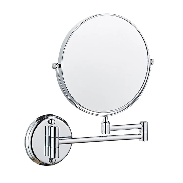 Bathroom Cosmetic Mirror 6 inch Wall Mounted Cosmetic Mirror Retractable Round Cosmetic Mirror Double Sided Mirror Bathroom