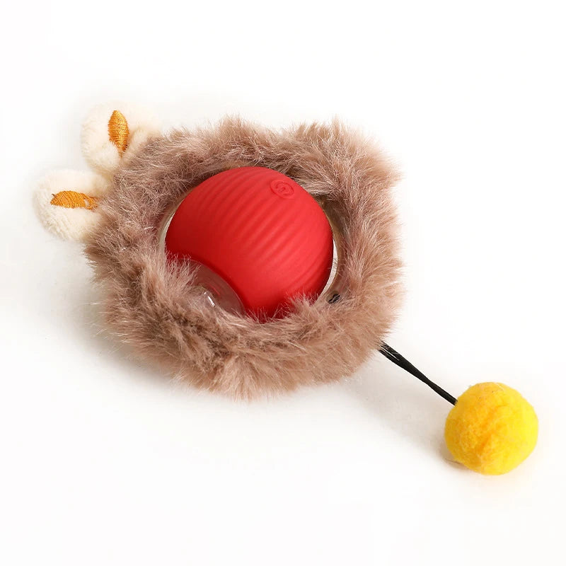 1PC Smart Cat Toys Automatic Rolling Ball Fake Tail Rechargeable Electric Pet Interactive Toy Cat Training Imitate Mouse Tail 1P
