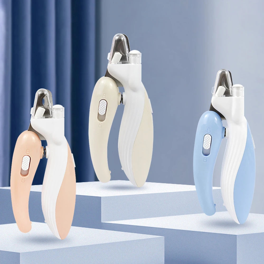 1PC Cat Led Nail Clippers With Lights - Anti-Blood-Splatter Pet Nail Scissors For Kittens - Dog Lighted Nail Clippers