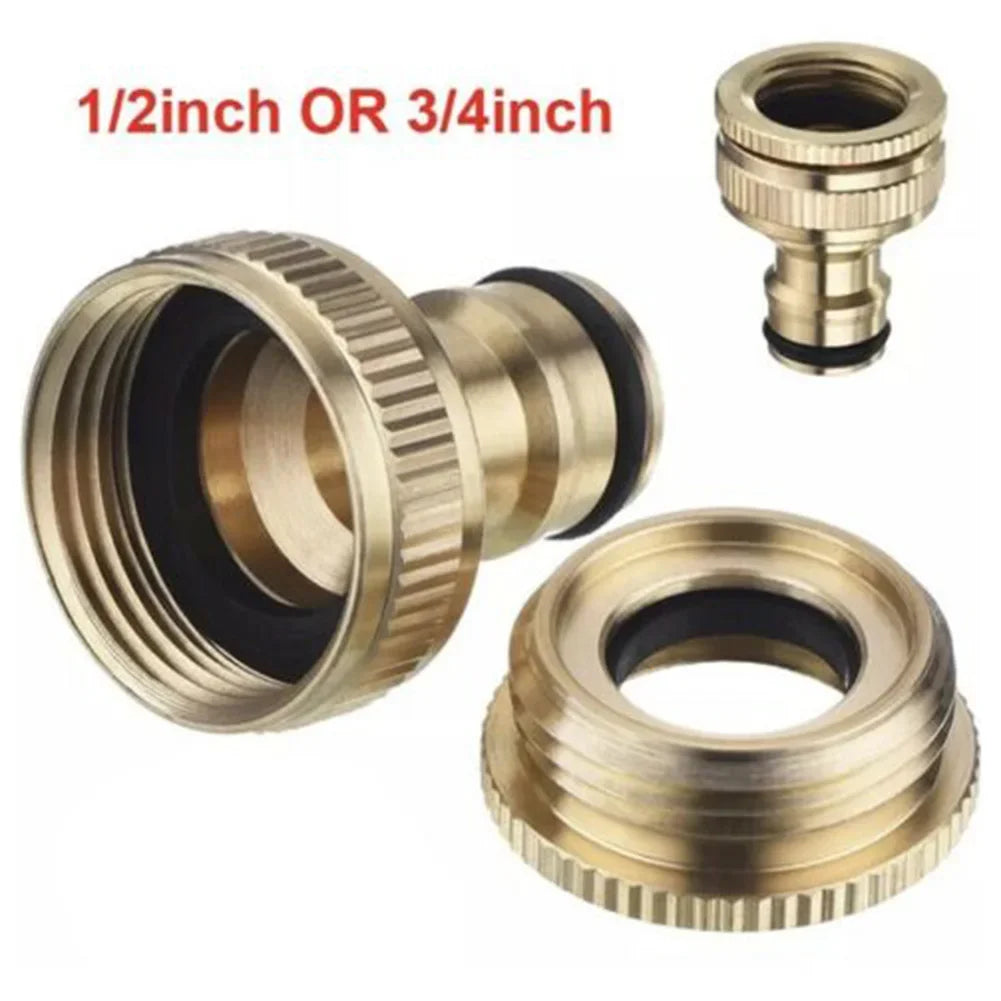 Pressure Washer Hose Adaptor Brass Hose Tap Connector 3/4'' 1/2'' THREADED GARDEN WATER PIPE ADAPTER FITTING Watering Equipment