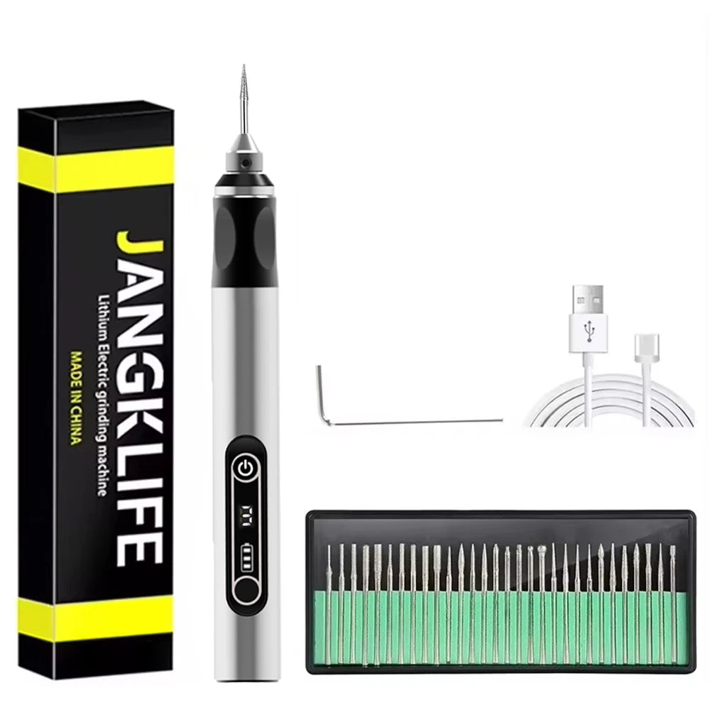 JANGKLIFE USB Cordless Rotary Tool Kit Woodworking Engraving Pen DIY For Jewelry Metal Glass Mini Wireless Drill