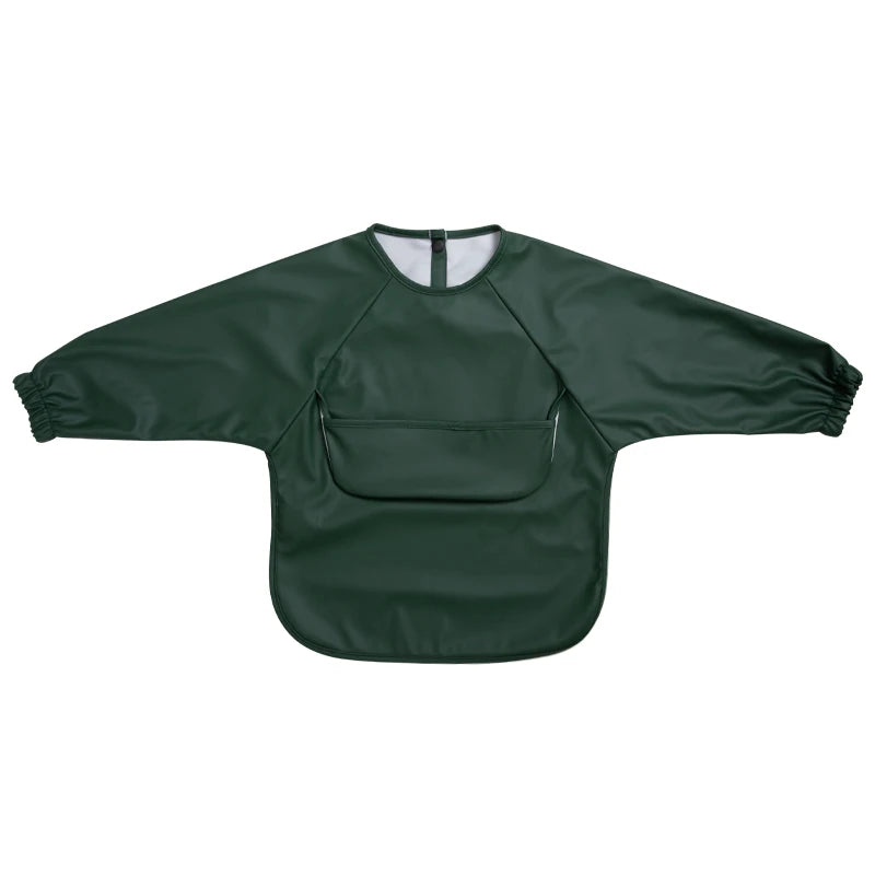 Toddler Art Smock Bib – Waterproof Baby Bib with Long Sleeves, Easy-to-Clean Painting & Mealtime Apron for Boys and Girls