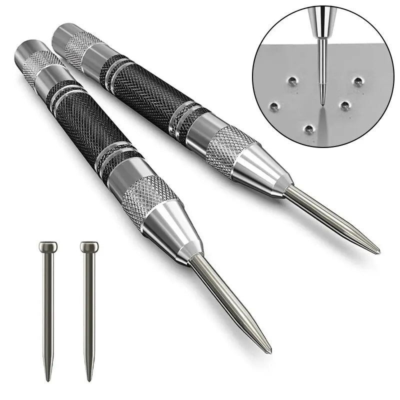 Spring-Loaded Centre Punch — Glass Breaker & Hole Marker