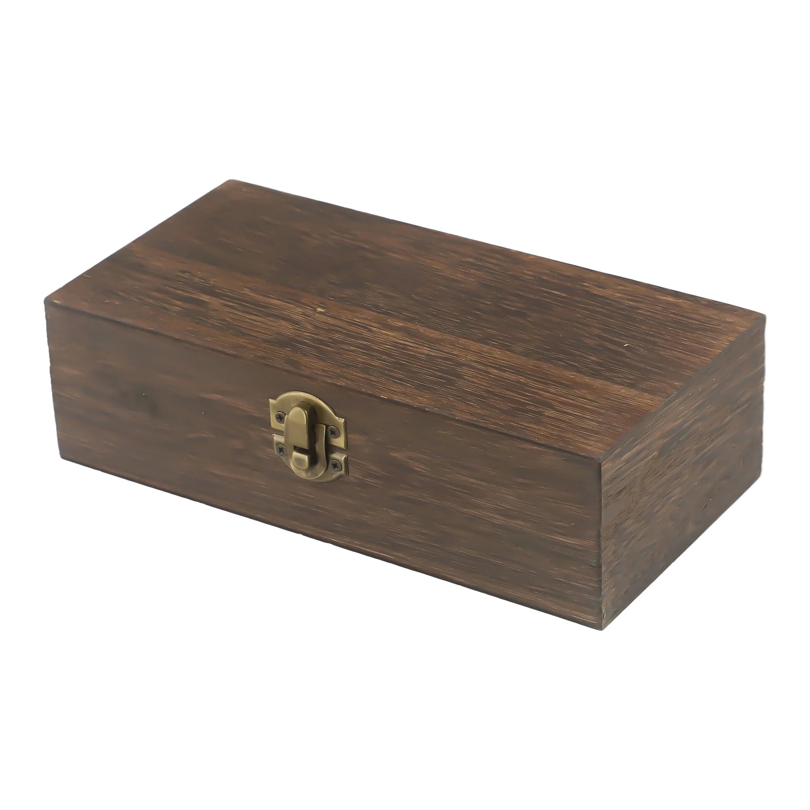 Rectangular Wooden Storage Box For Store Tea, Coffee Beans And Decorate Home Retro Buckle Wooden Box 20 X 10 X 6 Cm