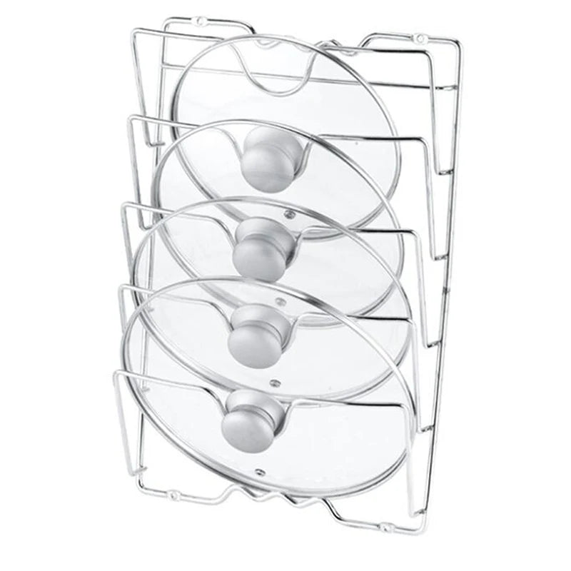 Kitchen Lid Storage Rack — Wall-Mounted 5-Slot Organiser