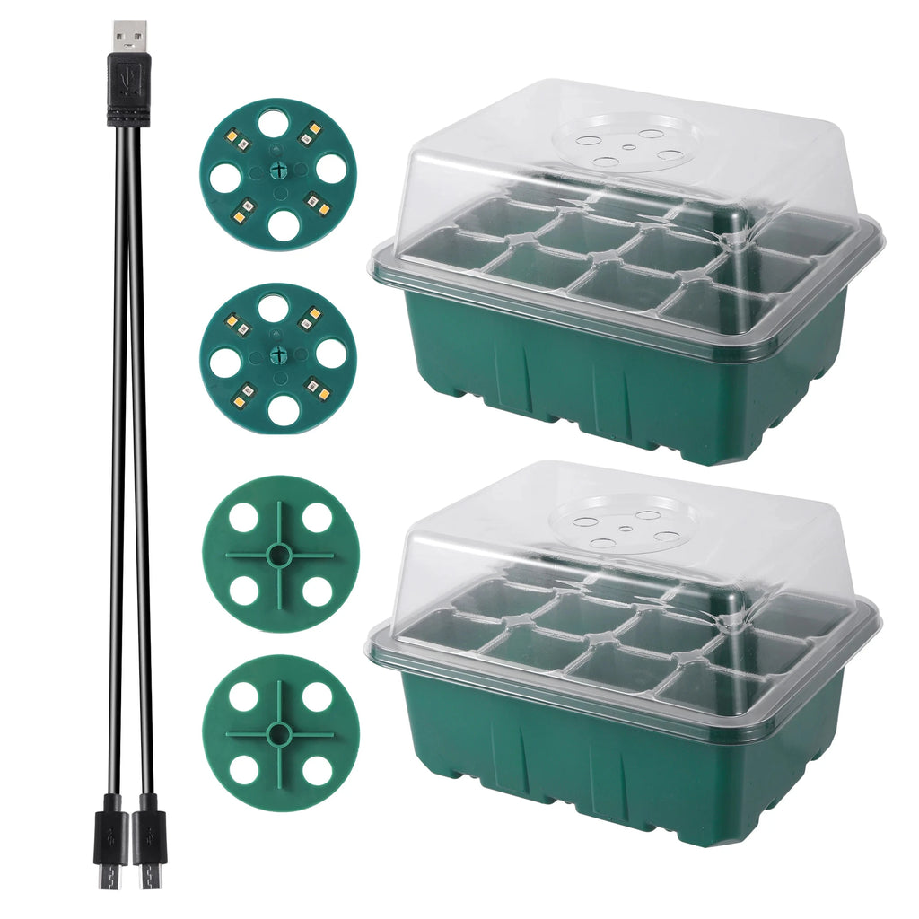 Seed Starter Tray with LED Grow Light — Germination Planter