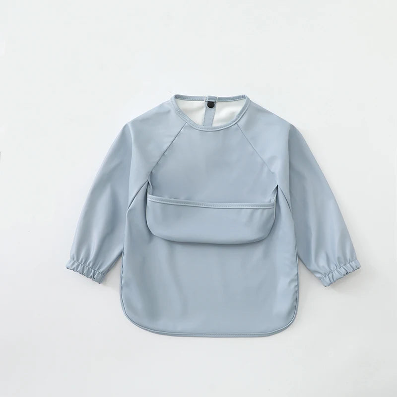 Toddler Art Smock Bib – Waterproof Baby Bib with Long Sleeves, Easy-to-Clean Painting & Mealtime Apron for Boys and Girls