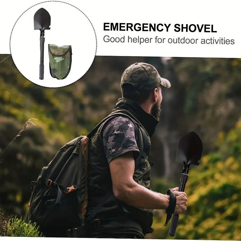 Compact 5-in-1 Tactical Survival Shovel – Durable Stainless Steel Spade with Compass, Saw, Bottle Opener for Camping & Outdoor Use