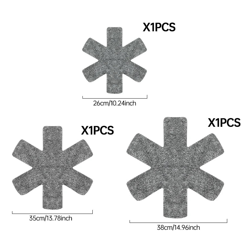 3/9/12Pcs Pot and Pan Protectors Pot Dividers Pad Non-woven 3 Sizes Pans Separator Pads for Protecting Cookware Kitchen Tools