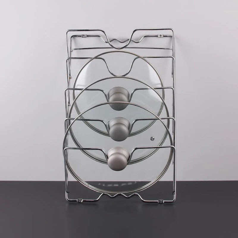 Kitchen Lid Storage Rack — Wall-Mounted 5-Slot Organiser