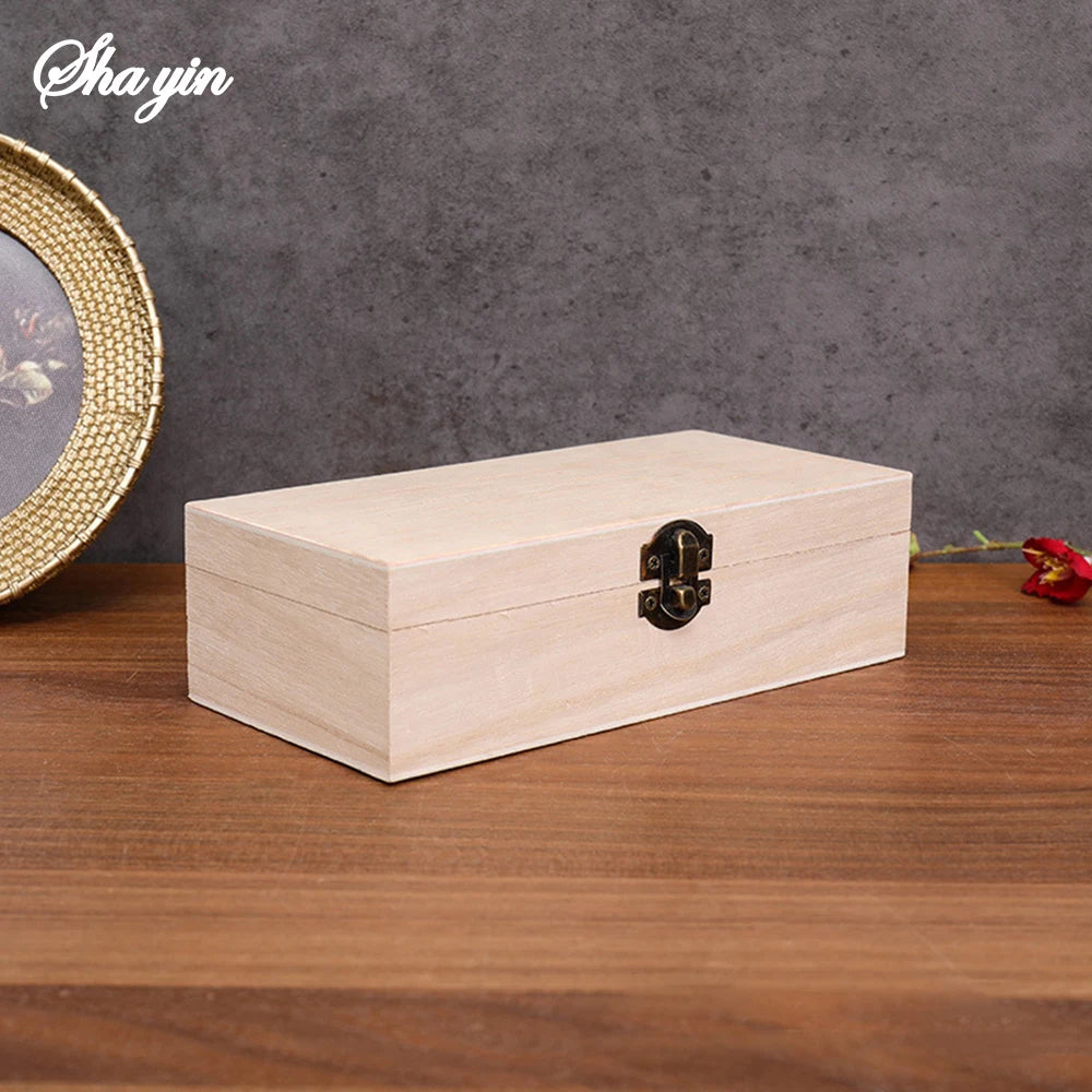 Wooden Gift Box Rectangular Wooden Box - Colored Storage Box Wooden Gift Packaging Box Organizer Box