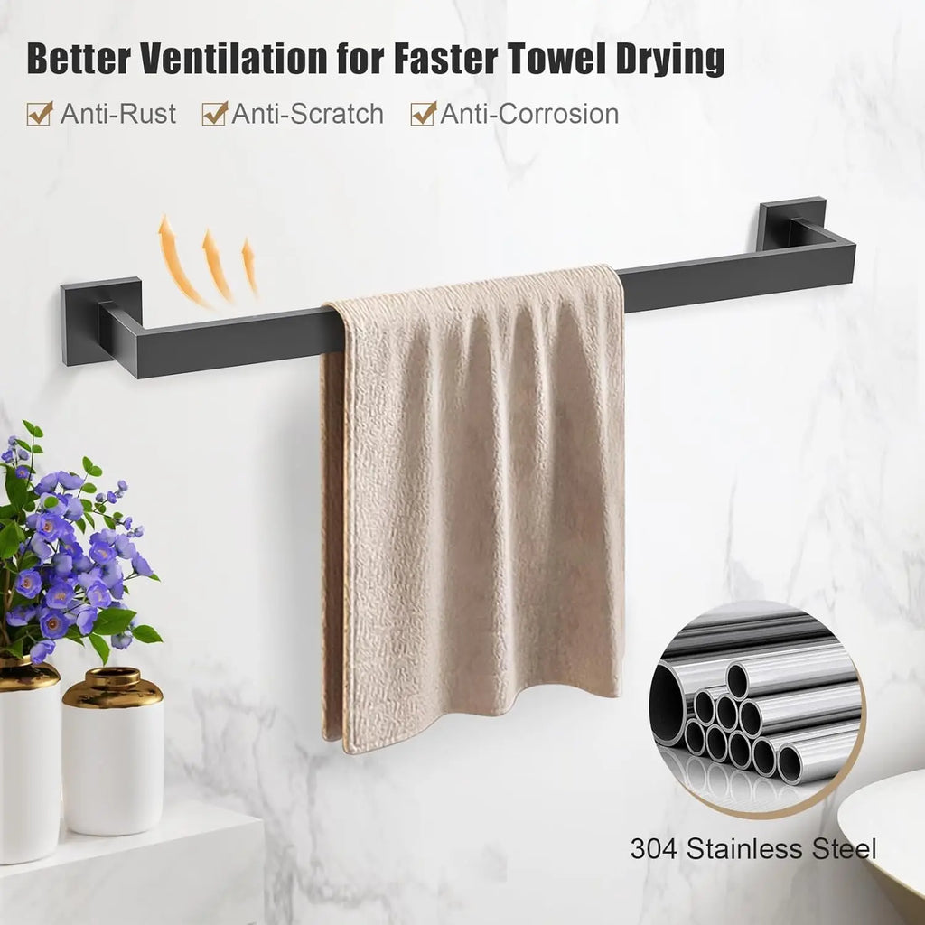 Bathroom Set  Stainless Steel Towel Ring Holder Toilet Paper Holder  Towel Bar  Rail Rack  Hanger Hook  Bathroom Hardware Set