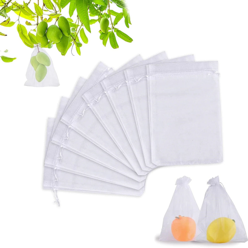 100/50/20Pcs Fruit Protection Bags with Drawstring Fruit Protection Mesh Bag Protective Pouches for Strawberry Organza Gift Bags