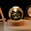 3D Solar System Crystal Ball with LED Base — Night Light