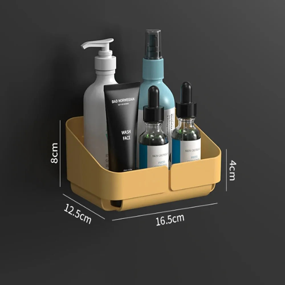 Bathroom  Kitchen Convenience Rack Shelf Makeup Storage Organizer Cosmetics Shampoo Rack Shower Shelf Wall Spice No Drilling