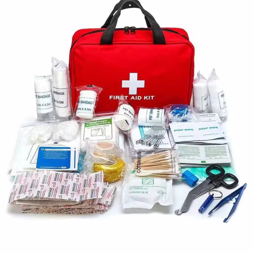 Portable First Aid Kit 184PCS – Multi-Purpose Emergency Medical Supplies for Camping, Hiking, Outdoor & Travel Use