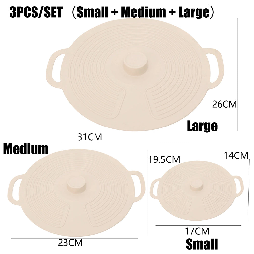 Versatile Silicone Bowl Covers Set Multi Purpose Fresh Keeping Lids Handle Design Microwave Refrigerator Food Splatt Guard Plate