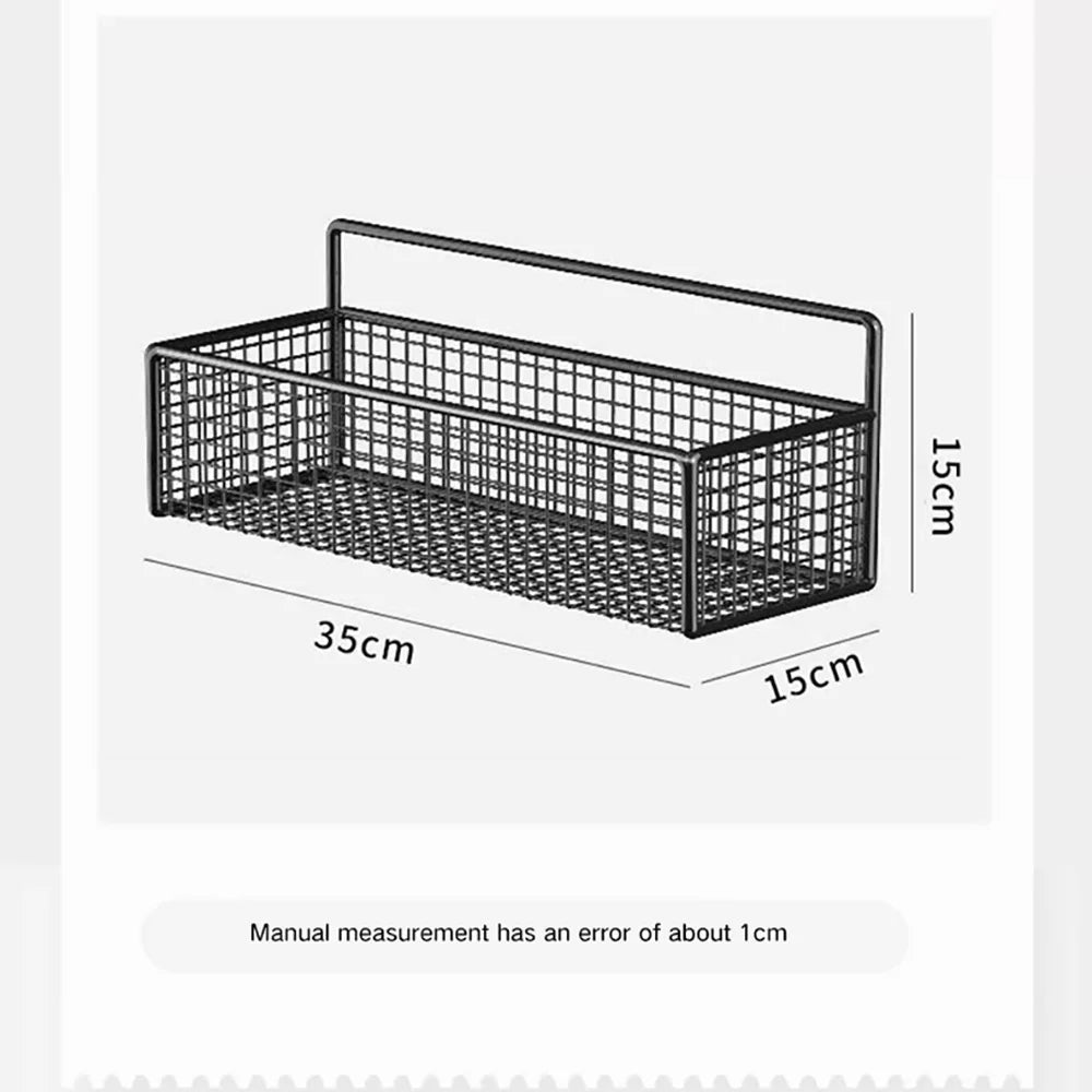 No-Drill Wall-Mounted Bathroom Storage Rack