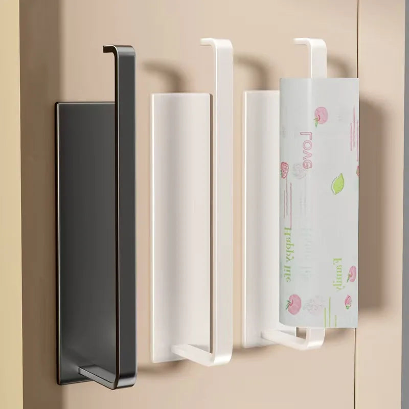 Kitchen paper holder, wall-mounted refrigerator magnetic paper towel holder, side cabinet for storing items, non-drilling fresh