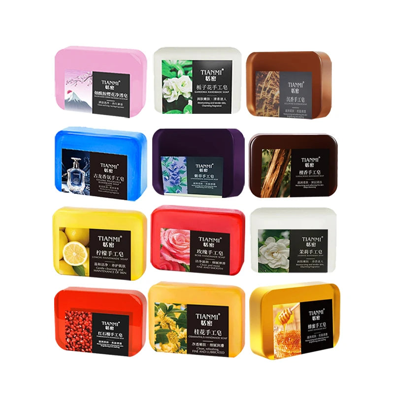 Assorted 12PCS Hand Soap Set – Fruit and Flower Scents, Rose, Lemon, Cologne & 10 Unique Fragrances