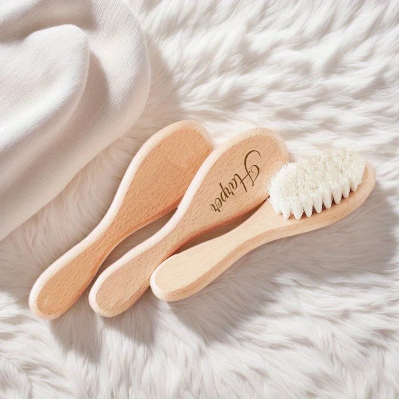 Custom Baby Hairbrush – Engraved Newborn Keepsake, Personalized Gift for Babies and New Moms