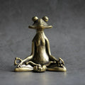 Solid Copper Zen Frog Incense Holder — Tea Pet Ornament