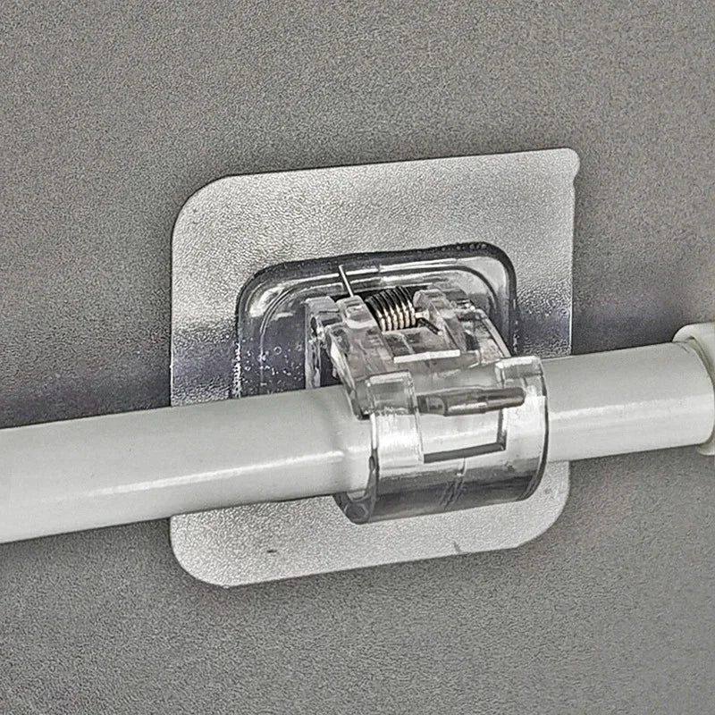 4/6PCS Adjustable Curtain Rod Clip Self Adhesive Clamp Hook Curtain Holder Wall Bracket Holder Storage Hanging Stick Rack