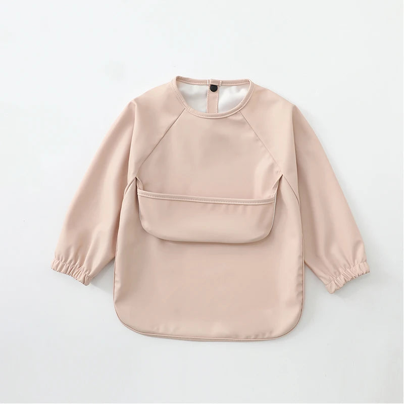 Toddler Art Smock Bib – Waterproof Baby Bib with Long Sleeves, Easy-to-Clean Painting & Mealtime Apron for Boys and Girls