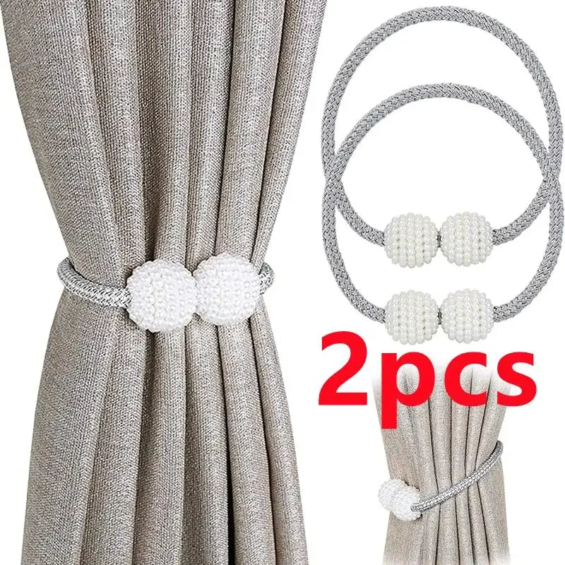 1/2PCS Pearl Magnetic Curtain Clip Curtain Holders Tie Back Buckle Clips Hanging Ball Buckle Tie Back Curtain Decor Accessories