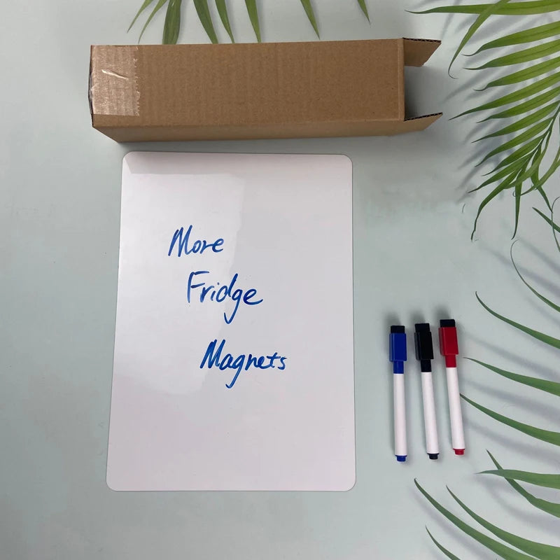 A3+A4 Magnetic Dry Erase Board Fridge Markers WhiteBoard Sheet Kitchen Erasable Flexible Refrigerator Magnet Memo Grocery List