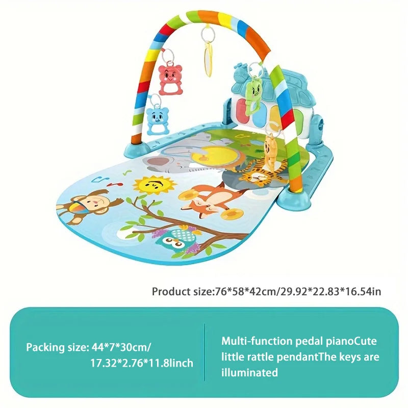 Newborn Baby Activity Gym – Fitness Stand with Musical Pedal Piano, Crawling Mat & Early Learning Toys for Babies