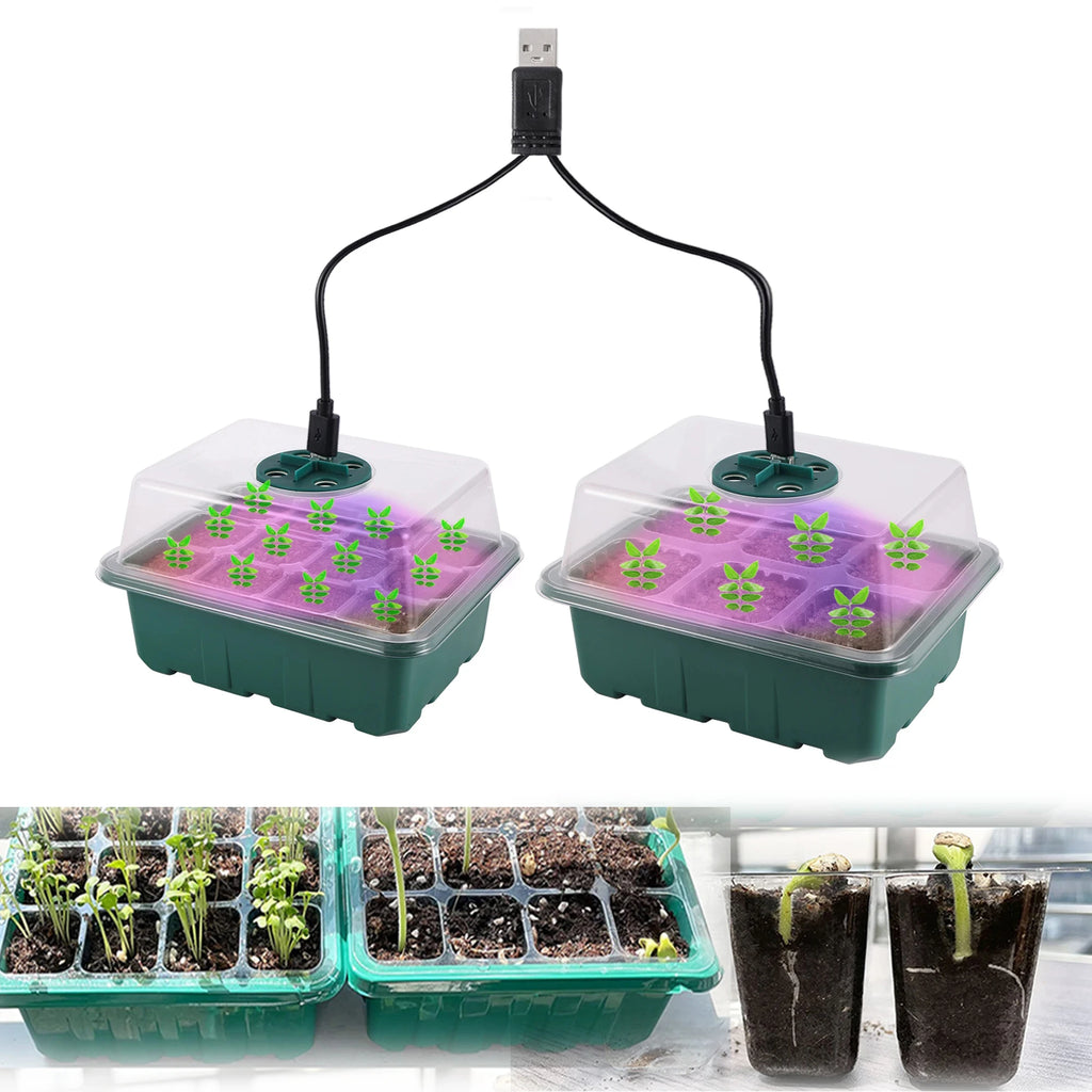 Seed Starter Tray with LED Grow Light — Germination Planter