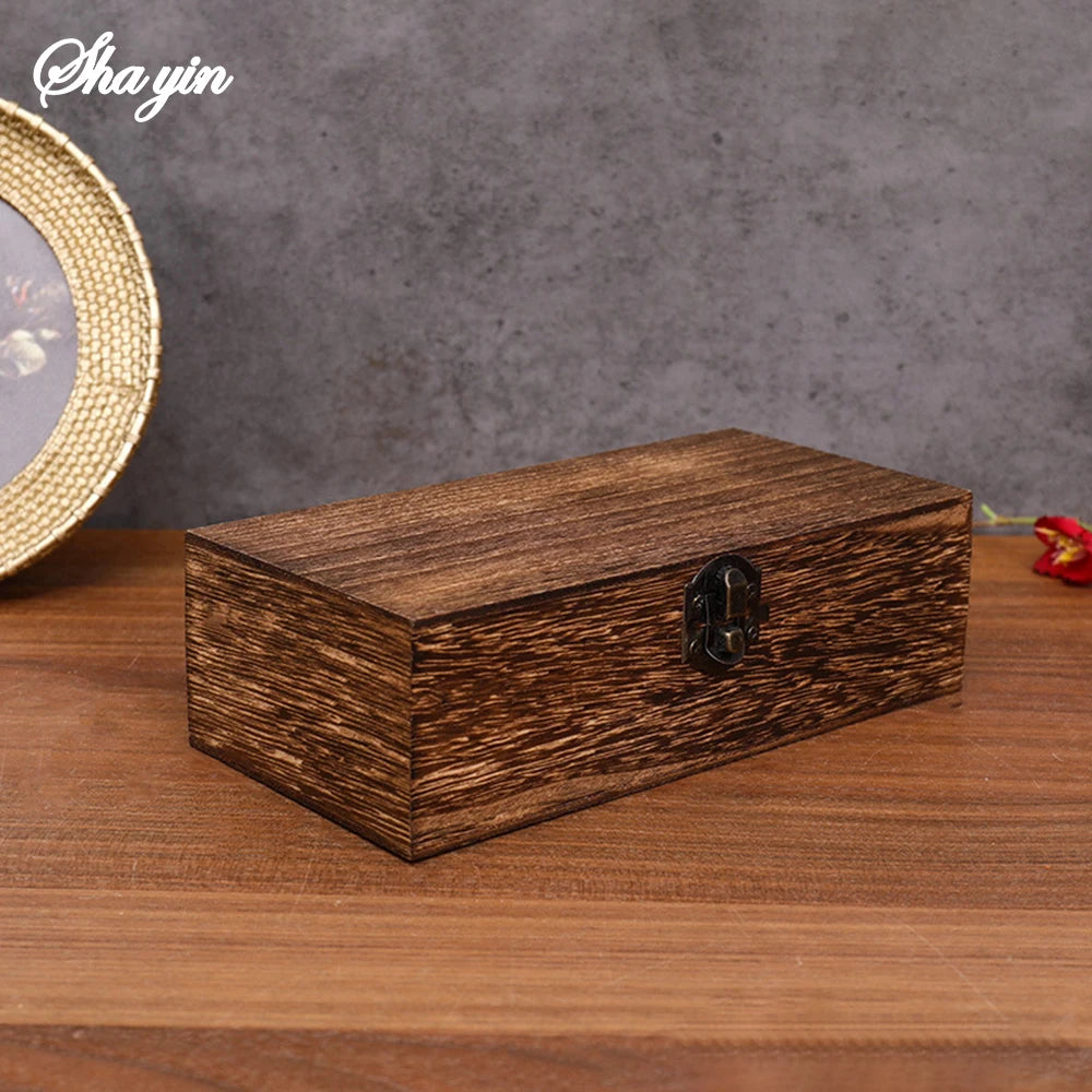 Wooden Gift Box Rectangular Wooden Box - Colored Storage Box Wooden Gift Packaging Box Organizer Box