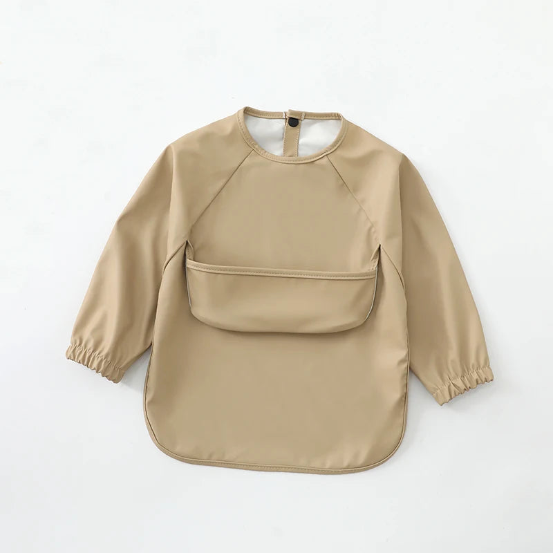 Toddler Art Smock Bib – Waterproof Baby Bib with Long Sleeves, Easy-to-Clean Painting & Mealtime Apron for Boys and Girls